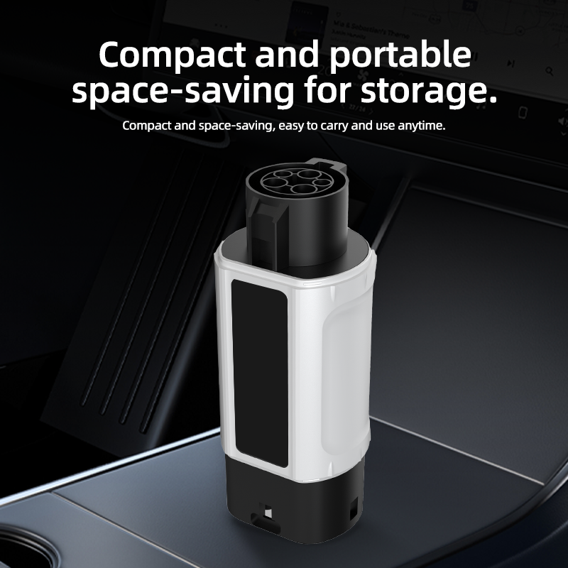 Type 1 to Type 2 EV Charging Adapter, 220V, AC Slow Charging, Plug-and-Play, Portable