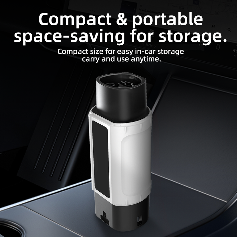 NACS to Type 2 EV Charging Adapter, 220V, AC Slow Charging, Plug-and-Play, Portable Design