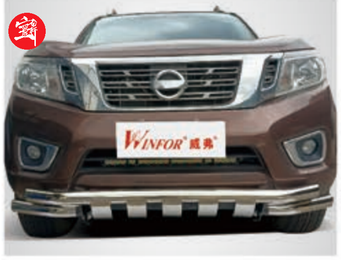 Heavy-Duty Grille Guard, Dual-Tube Carbon Steel Bull Bar with Chrome Finish, Front Protection