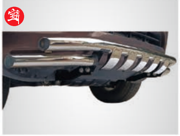 Heavy-Duty Grille Guard, Dual-Tube Carbon Steel Bull Bar with Chrome Finish, Front Protection