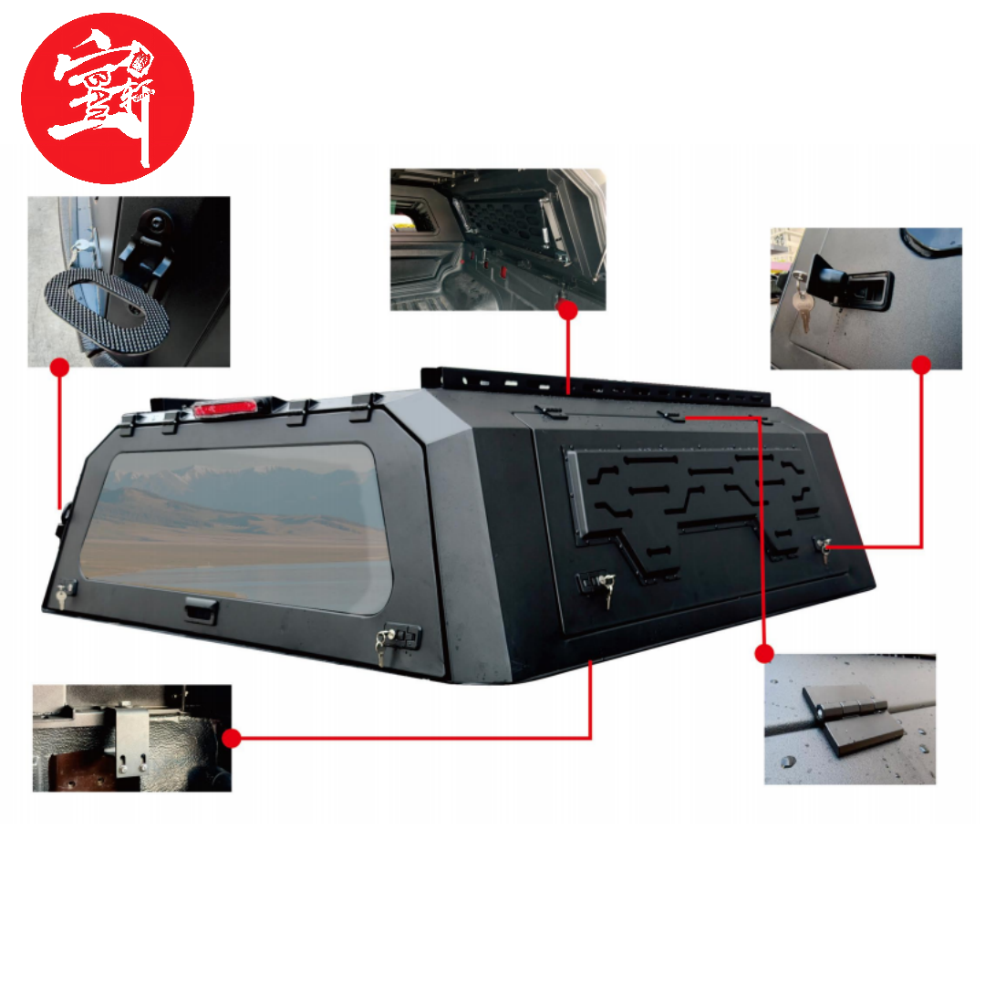 Weatherproof Truck Camper Shell Canopy with Roof Rack for Overnight Camping