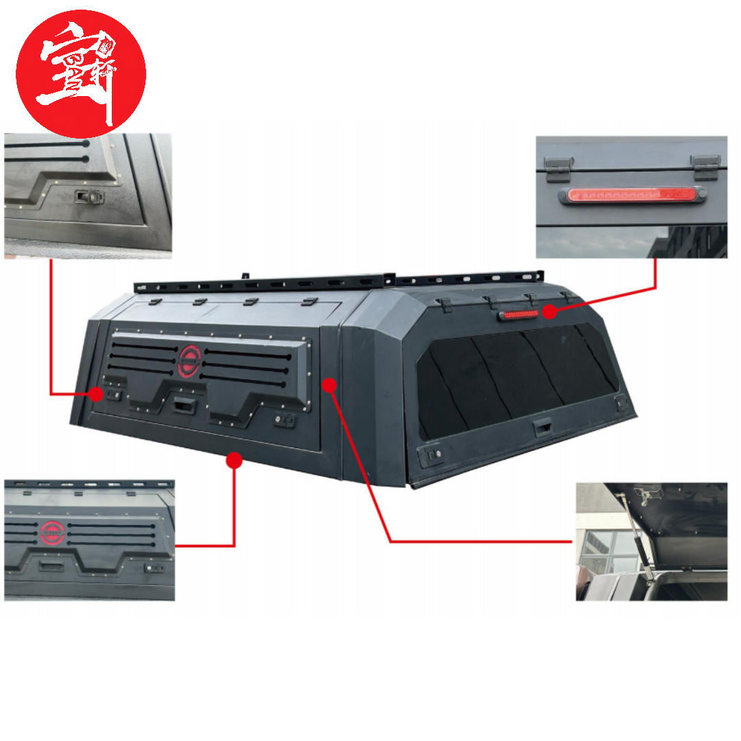 Lockable Aluminum Truck Canopy with Roof Rails for Outdoor Gear Transport