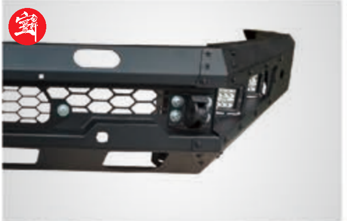 Heavy-Duty Ranger Front Bumper, High-Strength Steel, LED Lights, Off-Road Protection, Powder-Coated Finish
