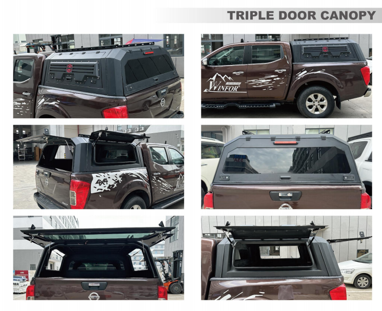 Lockable Aluminum Truck Canopy with Roof Rails for Outdoor Gear Transport