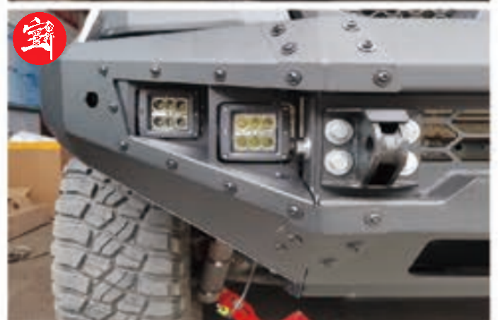 Heavy-Duty Ranger Front Bumper, High-Strength Steel, LED Lights, Off-Road Protection, Powder-Coated Finish