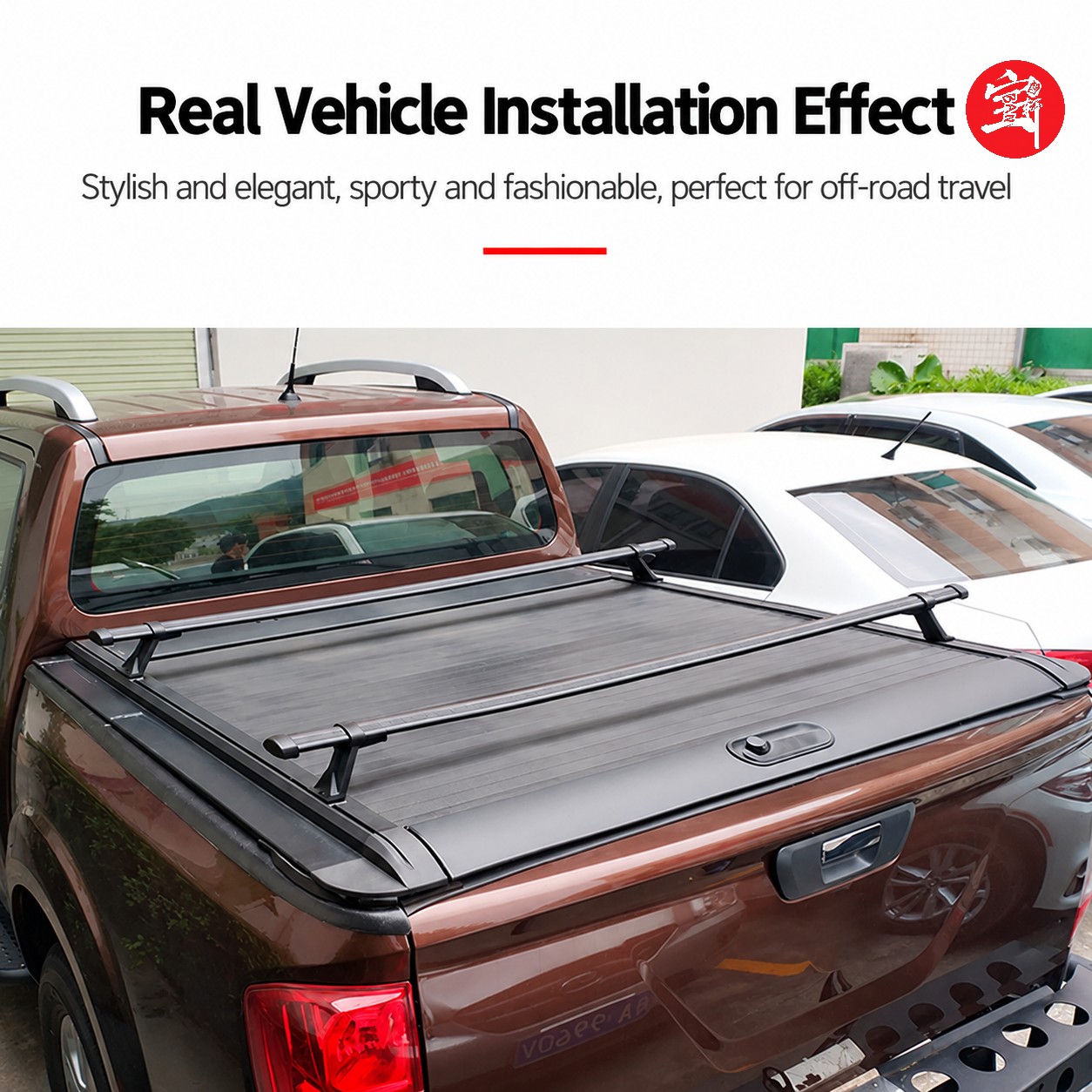 Pickup Truck Bed Crossbar, Aluminum Alloy, No-Drill Installation, Cargo Loading Support