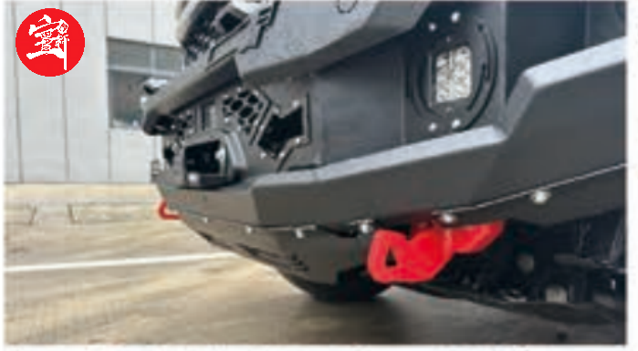 Heavy-Duty AM Front Bumper, 4 LED Lights, 800-Hour Anti-Aging Finish, Off-Road Pickup Protection