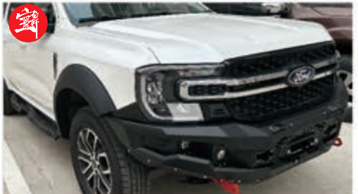 Heavy-Duty AM Front Bumper, 4 LED Lights, 800-Hour Anti-Aging Finish, Off-Road Pickup Protection