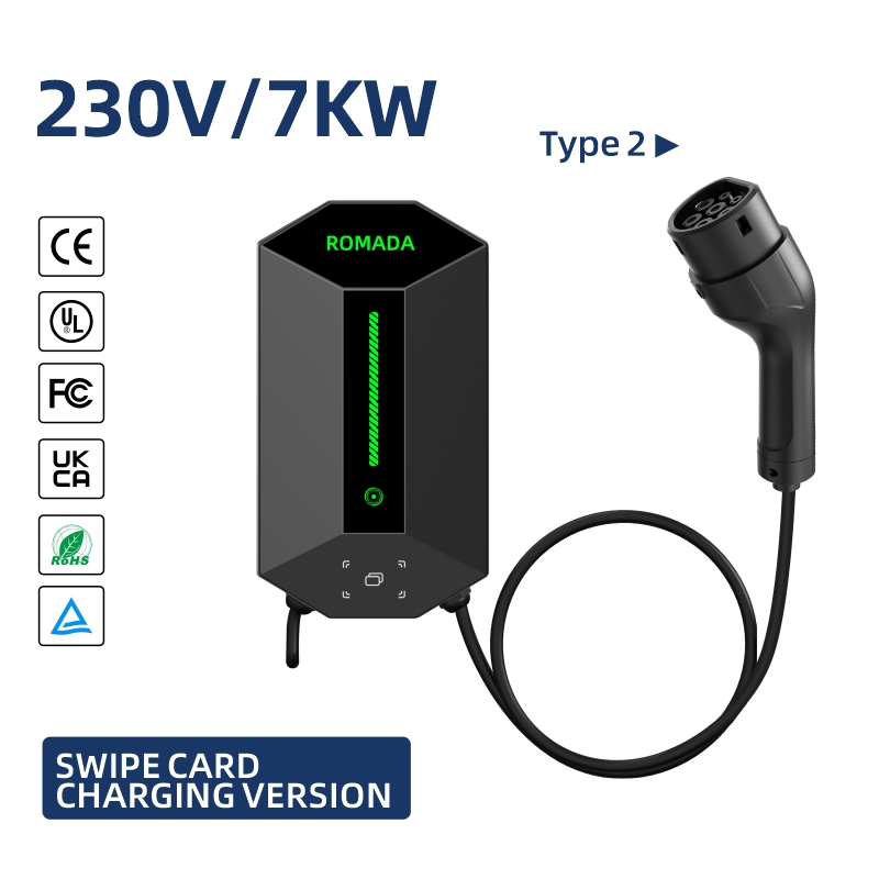 7-11-22kW Smart AC EV Charging Station, Type 2, 230V, Wall-Mounted