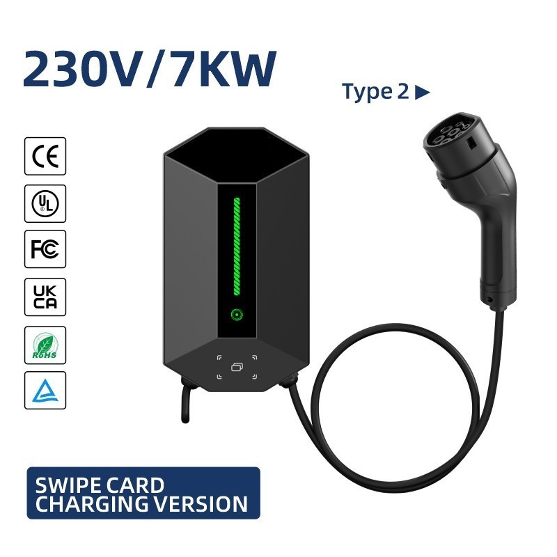 7-11-22kW Smart AC EV Charging Station, Type 2, 230V, Wall-Mounted
