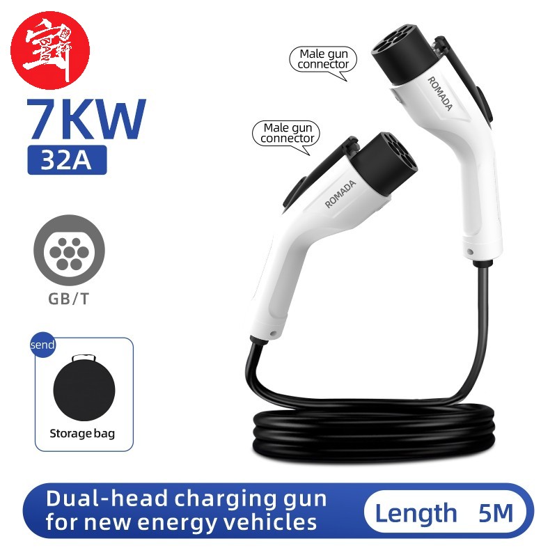 3.5kW/7kW Dual-Head EV Charging Gun, GB/T Standard, Portable, Customizable OEM/ODM