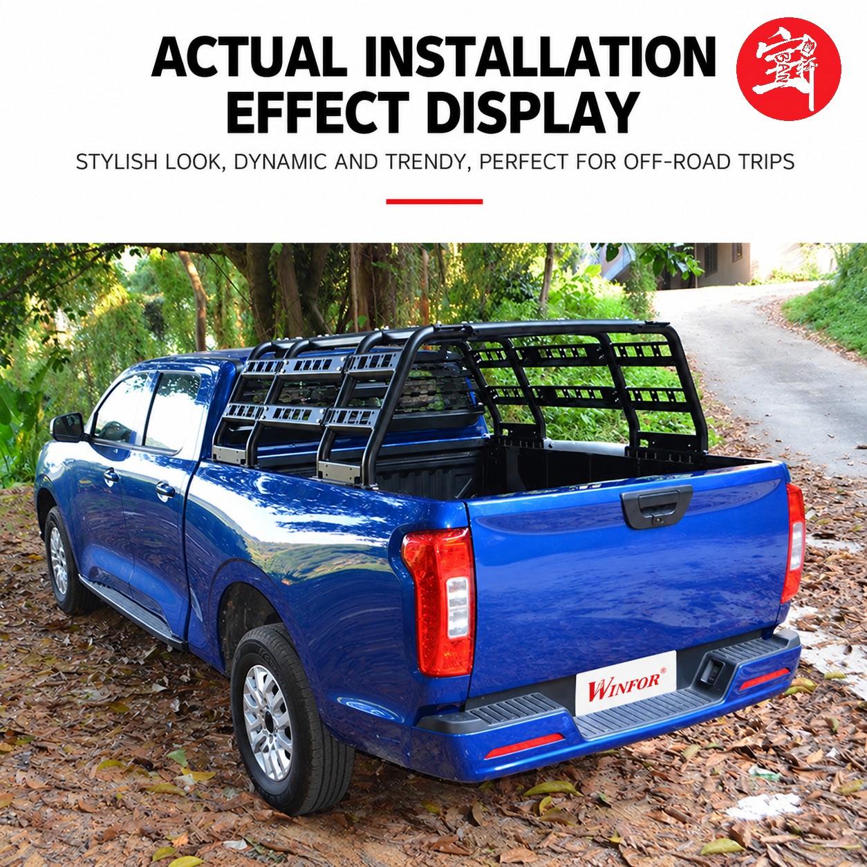 Pickup Truck Bed Rack for Great Wall Cannon & Nissan Navara, Carbon Steel, Protective Mesh