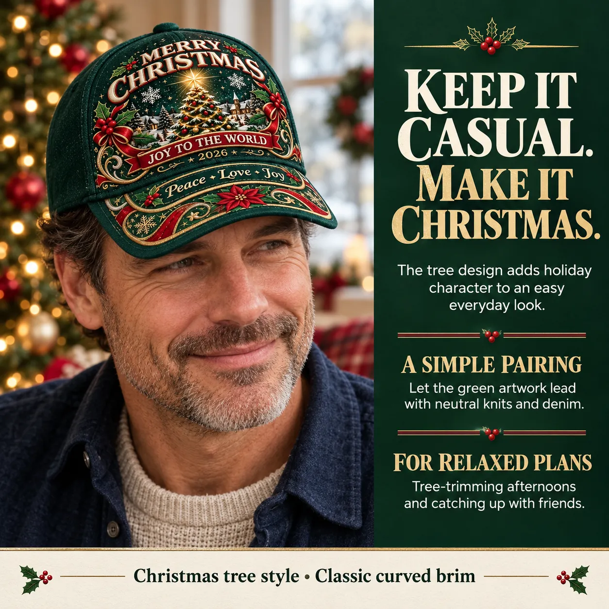 ⏳ Last Day 70% OFF – 🧢🎄 Premium Christmas Embroidered Baseball Cap | Festive Design, Adjustable Fit & Holiday Comfort