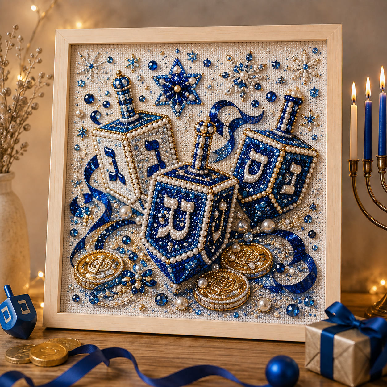 🎁 Last Day70% OFF-DIY Hanukkah Pearl Art Kit ✨