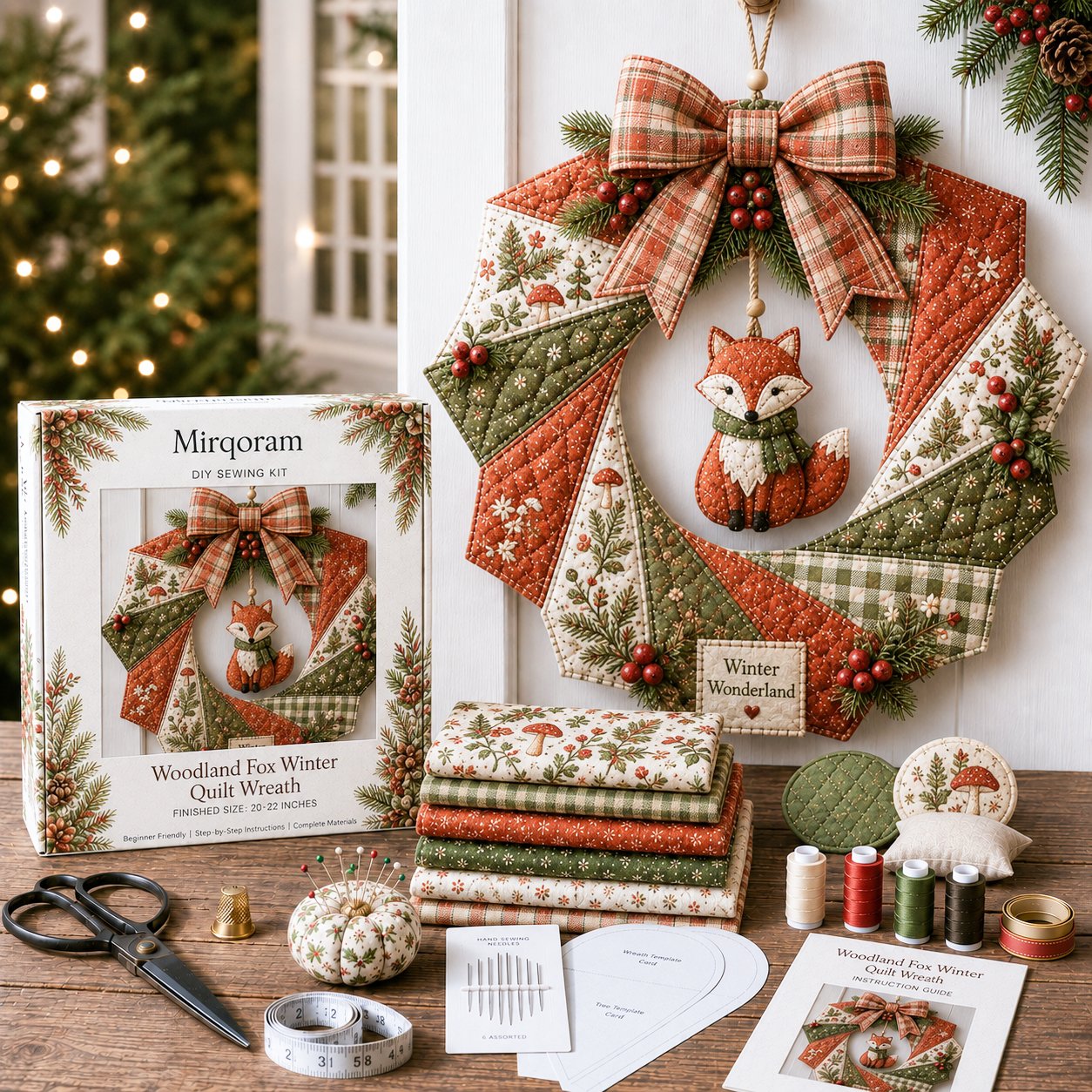 🎁 Last Day70% OFF- 🎄Beginner-Friendly Christmas Fabric Wreath DIY Kit