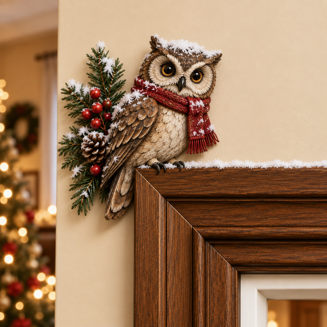 🎄 Winter Birds Christmas Door Topper