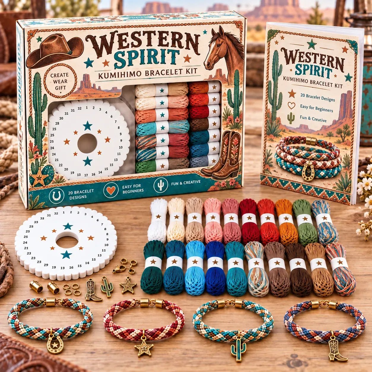 ✨Beginners Friendily🌸Cottage Garden Kumihimo Bracelet Making Kit – DIY Braided Friendship Bracelets & Creative Gift Set