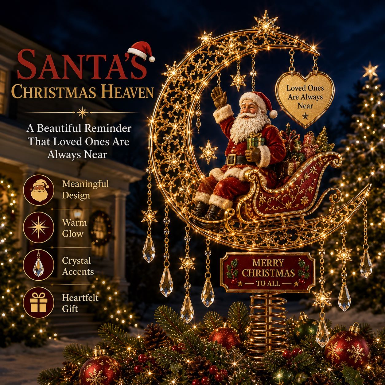 🔥Last Day 49% OFF✨ Angel’s Christmas Moon™ Lighted Angel Tree Topper