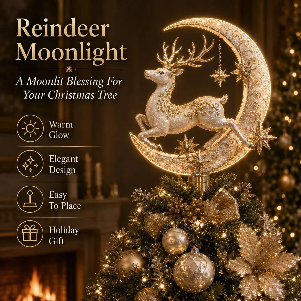 🔥Last Day 49% OFF✨ Angel’s Christmas Moon™ Lighted Angel Tree Topper