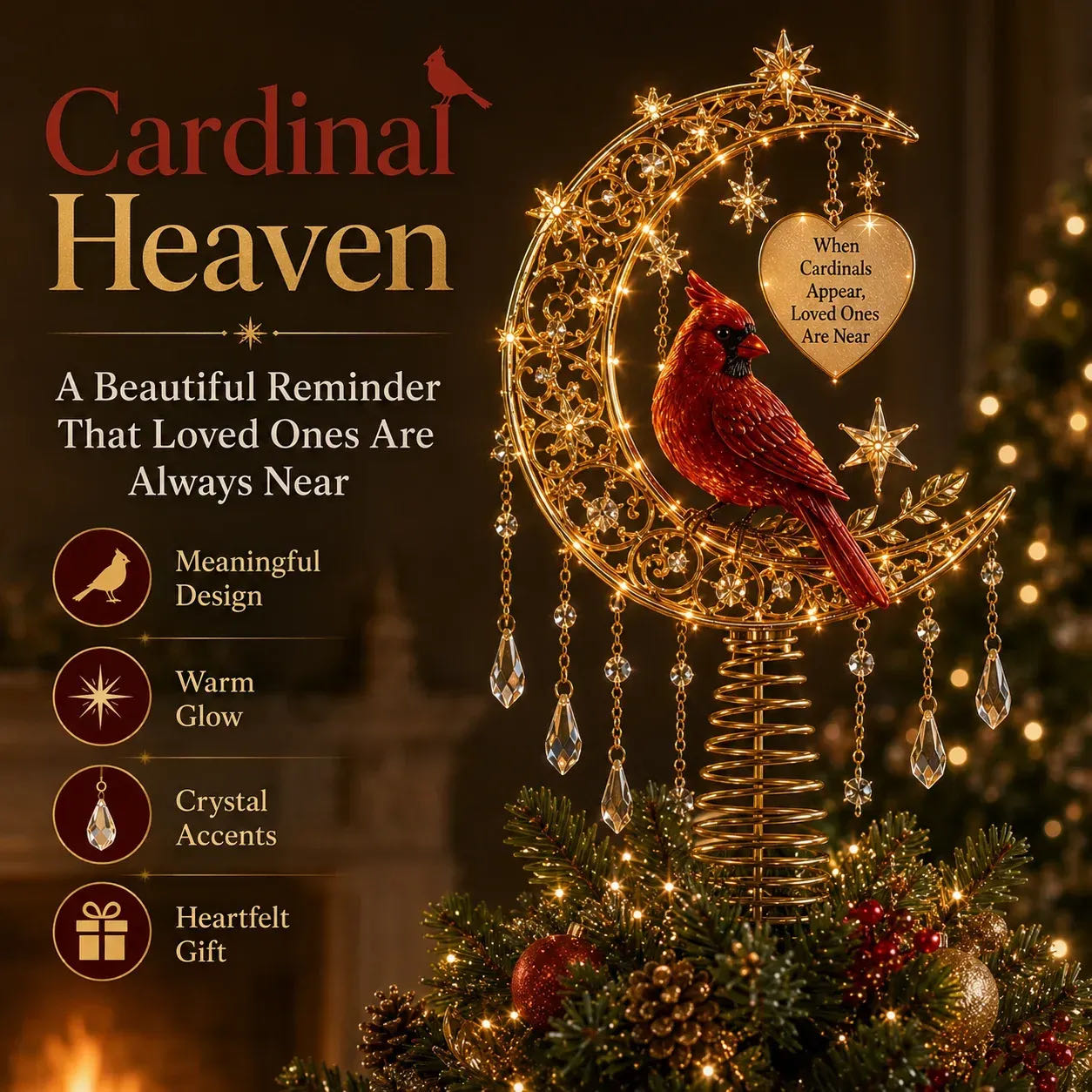 🔥Last Day 49% OFF✨ Angel’s Christmas Moon™ Lighted Angel Tree Topper