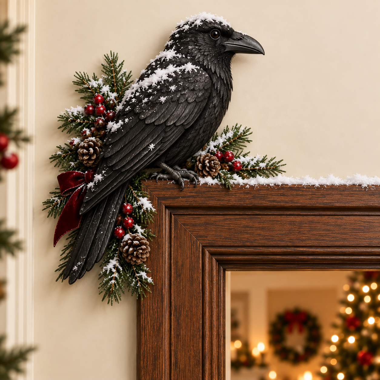🎄 Winter Birds Christmas Door Topper