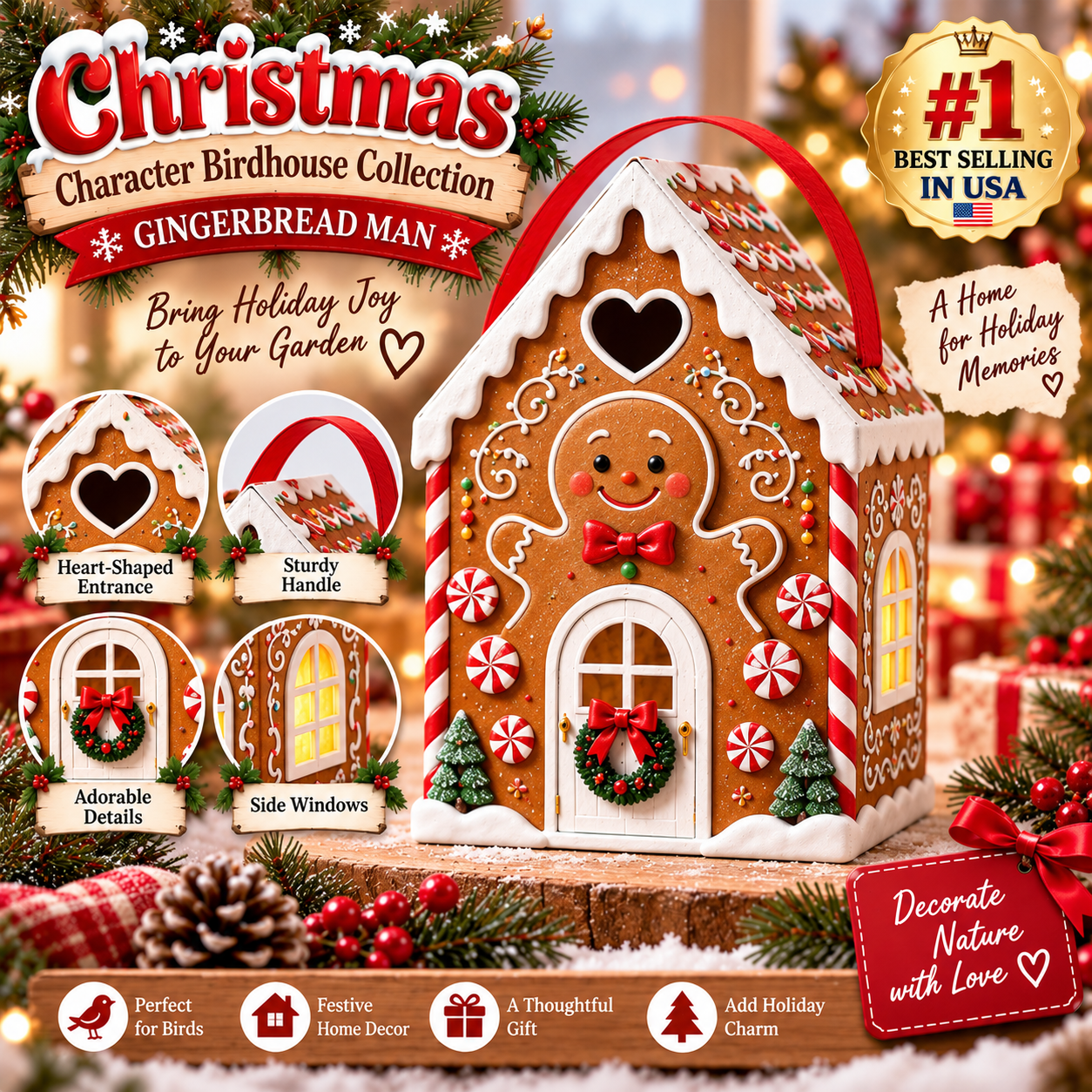 🏠🎄 Christmas Cottage Handle Gift Box — 5 Festive Designs, House‑Shaped Packaging with Carry Handle