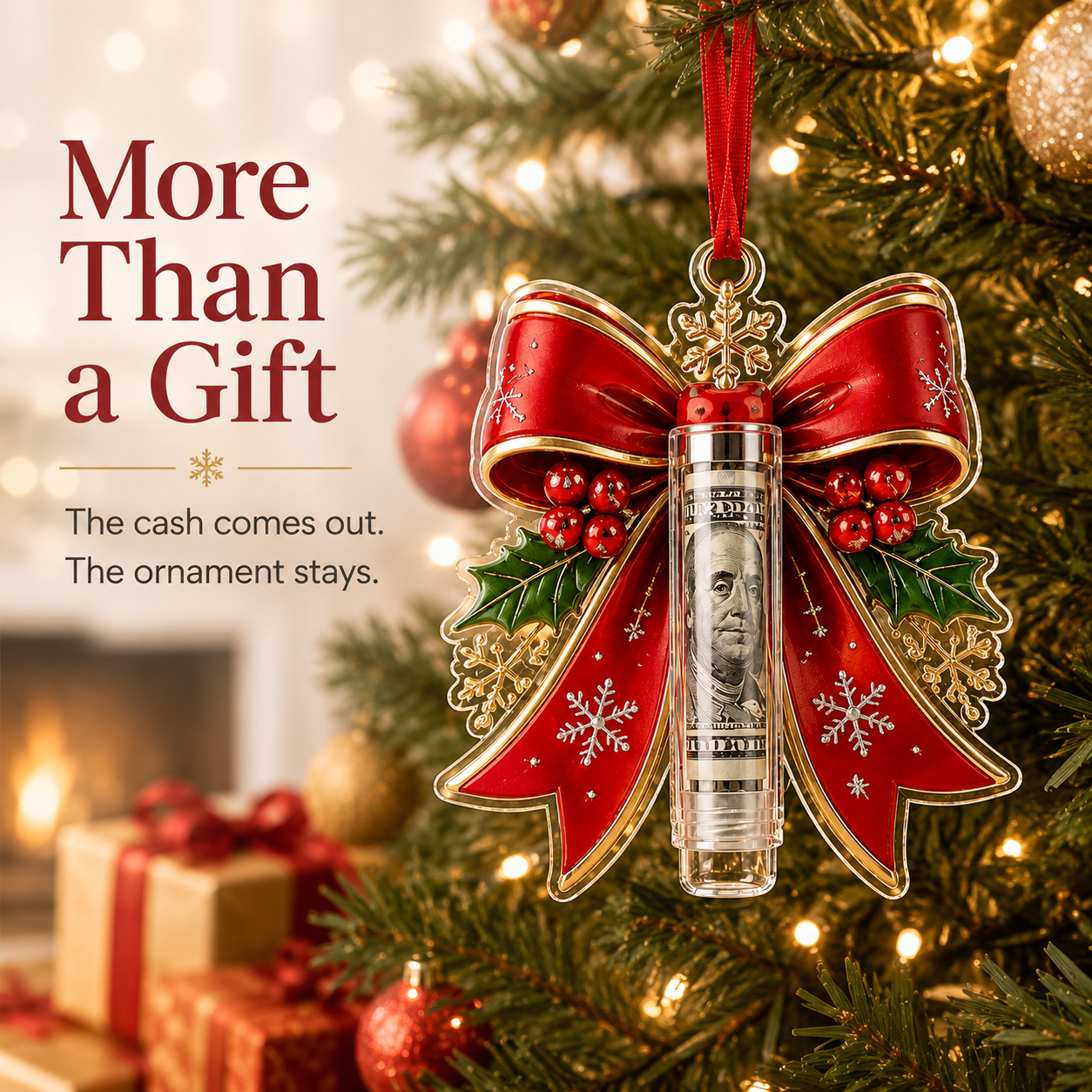 🎁💵 Last Day70% OFF Christmas Cash Holder Ornament — Turn Cash Into a Christmas Surprise