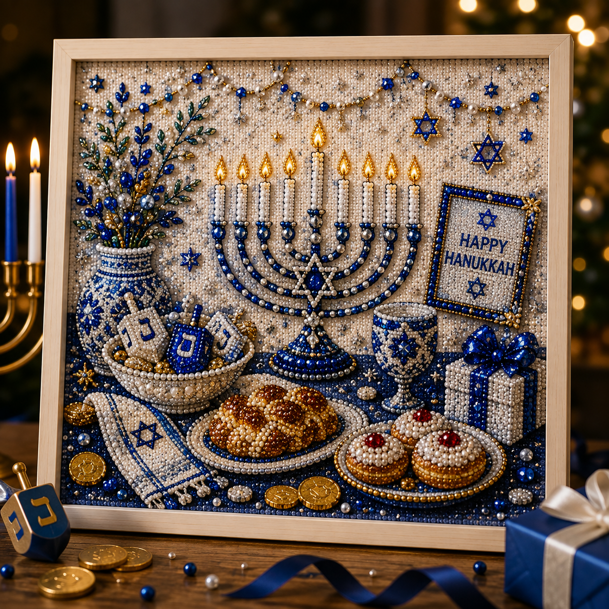 🎁 Last Day70% OFF-DIY Hanukkah Pearl Art Kit ✨
