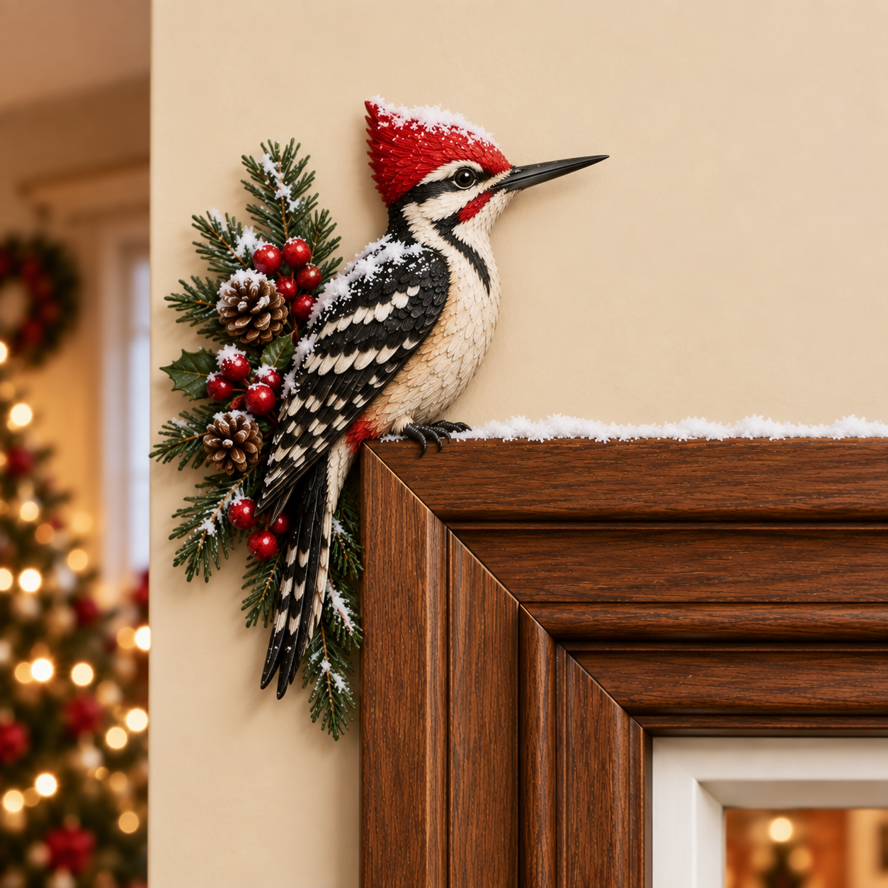 🎄 Winter Birds Christmas Door Topper