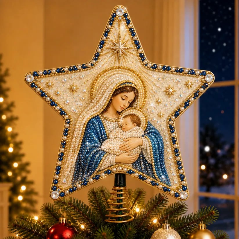 ⭐ Pearl Diamond Art Christmas Tree Topper Kit