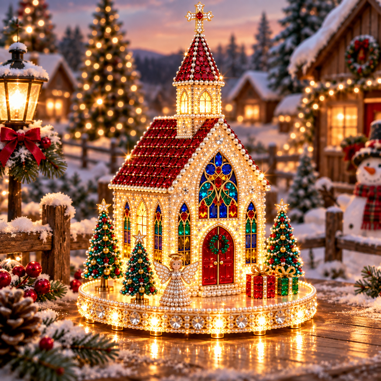 🎁 Last Day 70% OFF –Magical Christmas Village – DIY Rhinestone Set for Festive Table Decor
