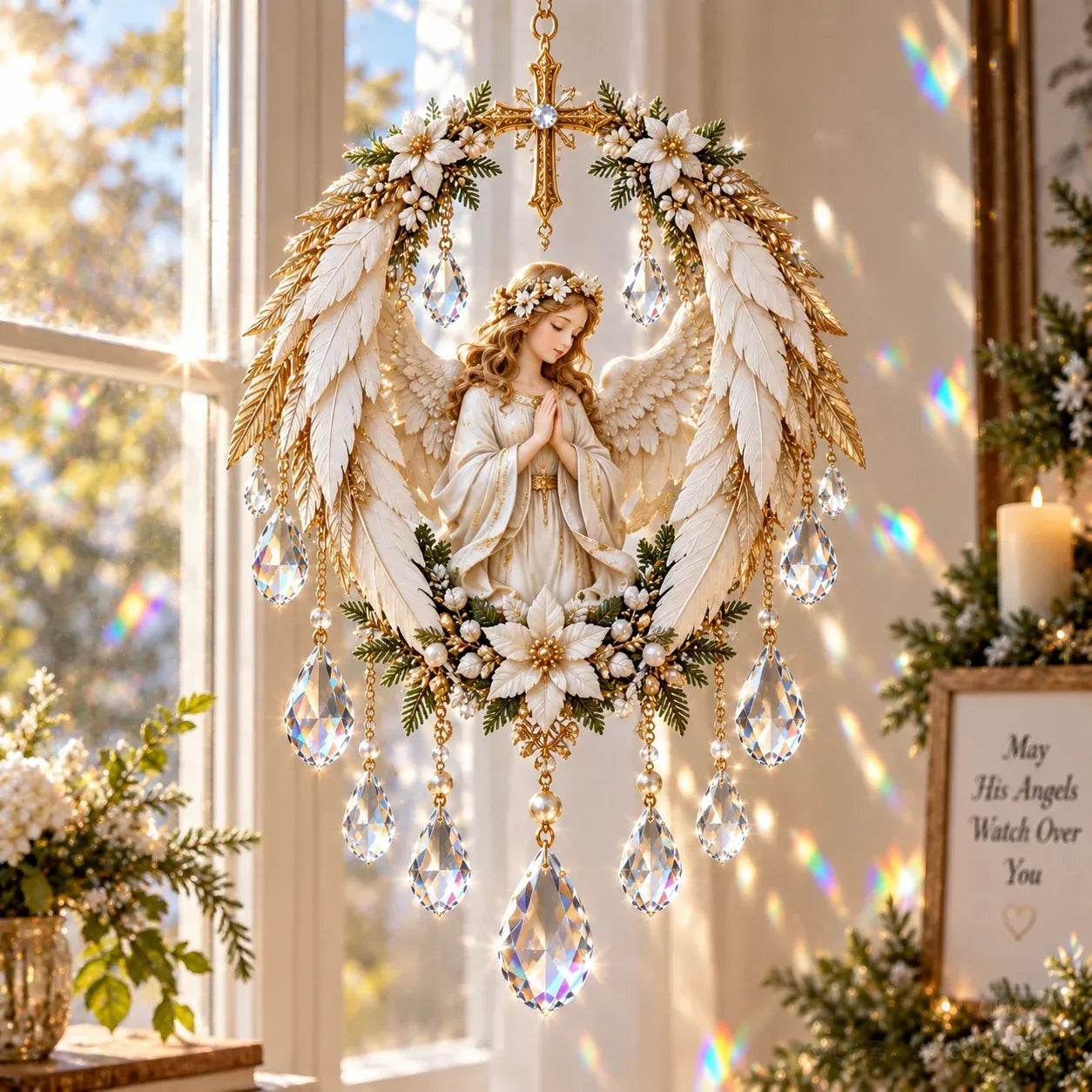 ✝️ Last Day 70% OFF – Christian Crystal Suncatcher | 5 Faith-Inspired Window Designs with Cascading Rainbow Crystals ✨