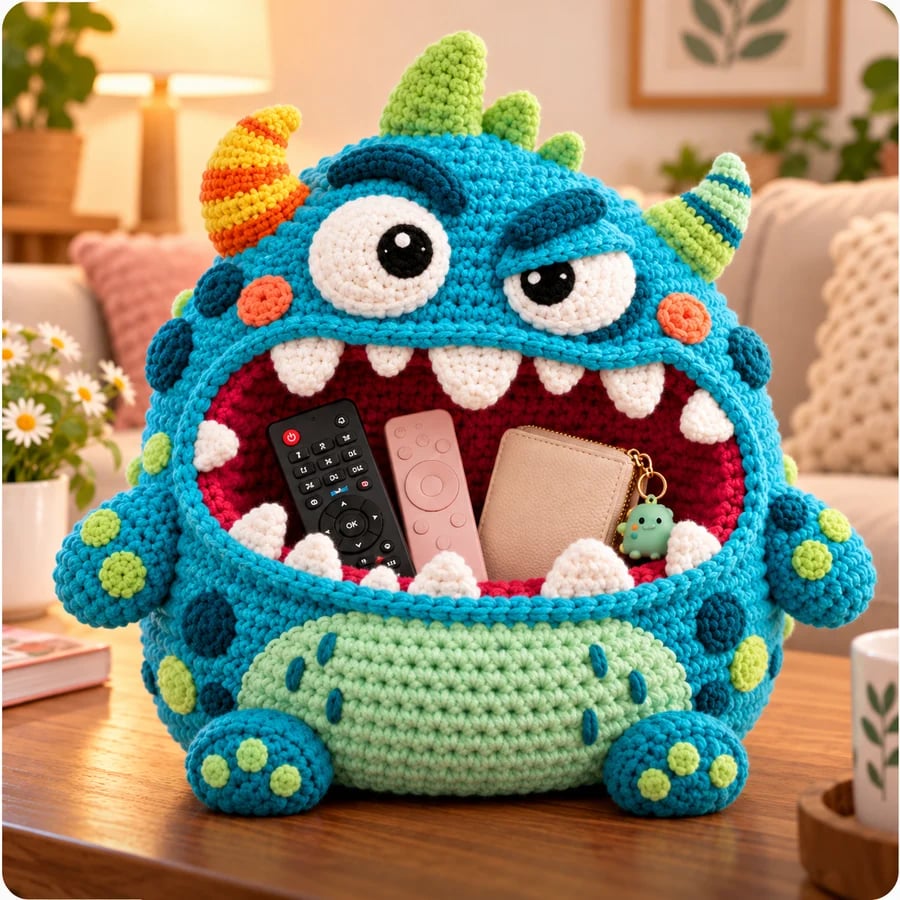 Blue Grumpy Chomp Monster