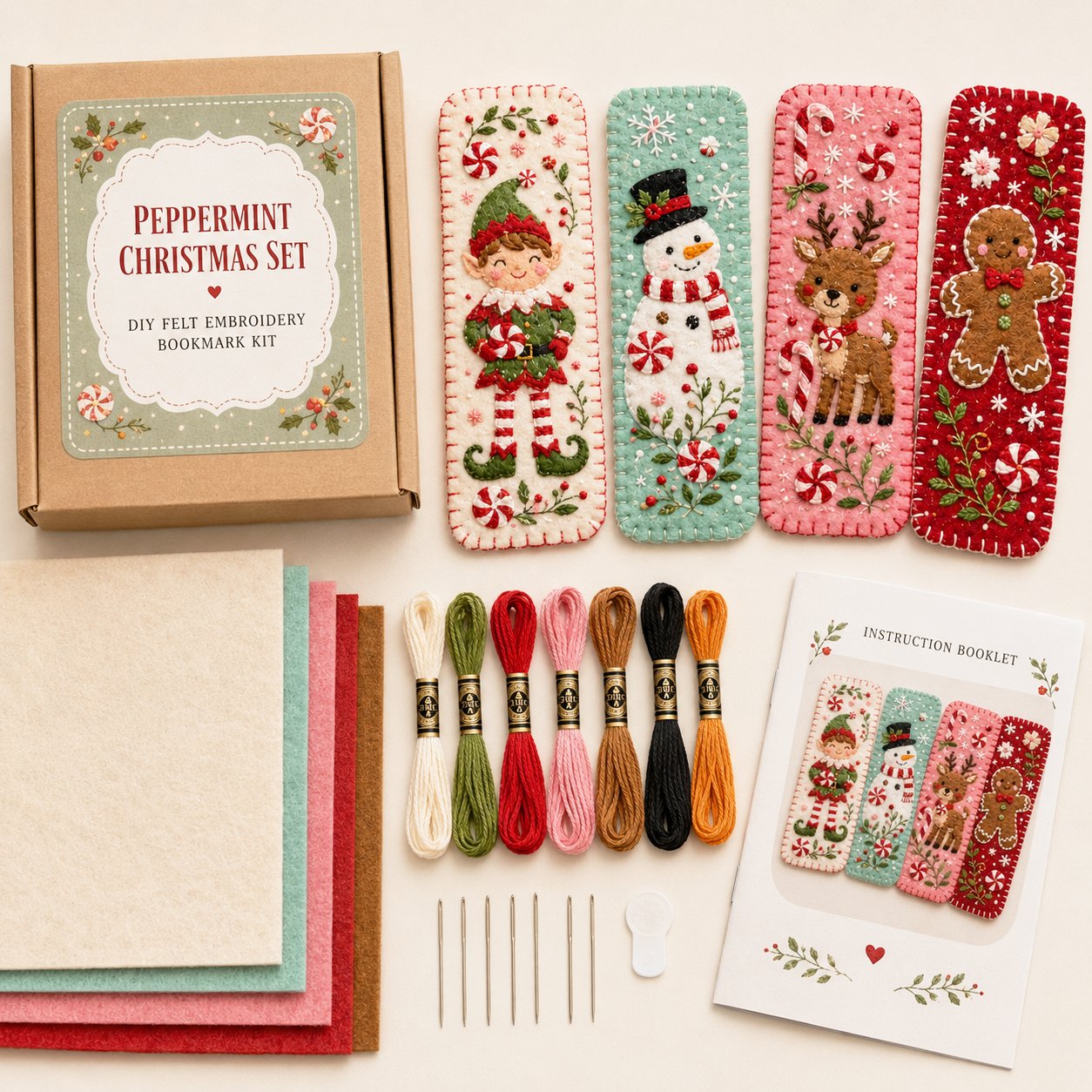 🎄 🔥 Last Day70% OFF-DIY Felt Embroidery Bookmark Kit(4PCS)