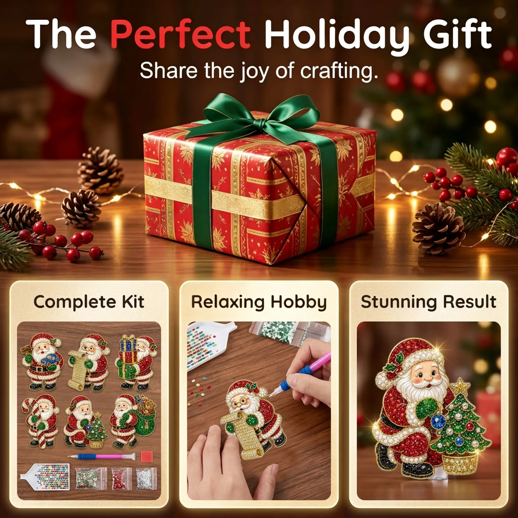 ⏳ Last Day 70% OFF -6pcs DIY Santa Claus Diamond Painting Fridge Magnet
