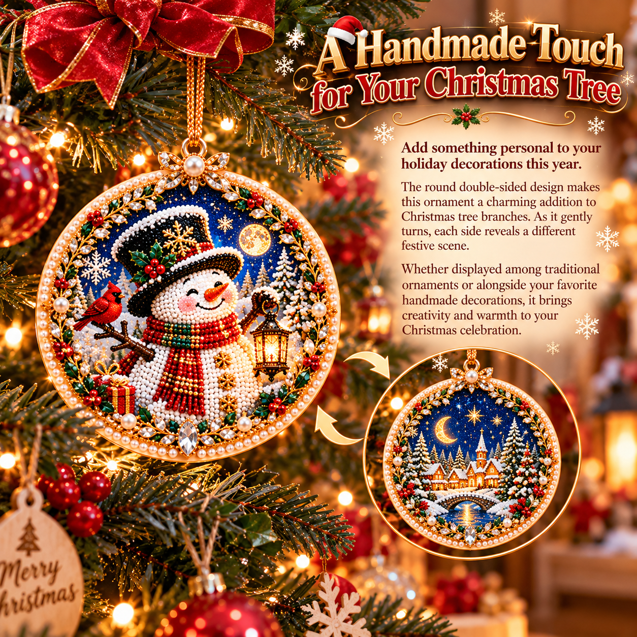 🔥 Holiday Sale: 70% OFF-🎄 2-in-1 DIY Double-Sided Christmas Diamond Art Ornament Kit – Handmade Holiday Tree Decoration & Keepsake Gift