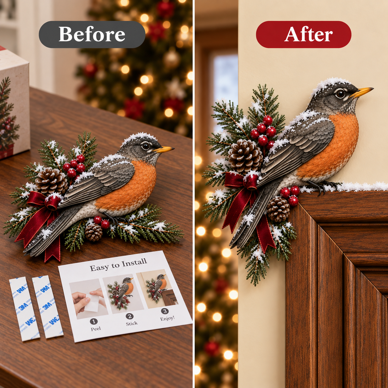 🎄  Last Day70% OFF-Winter Birds Christmas Door Topper