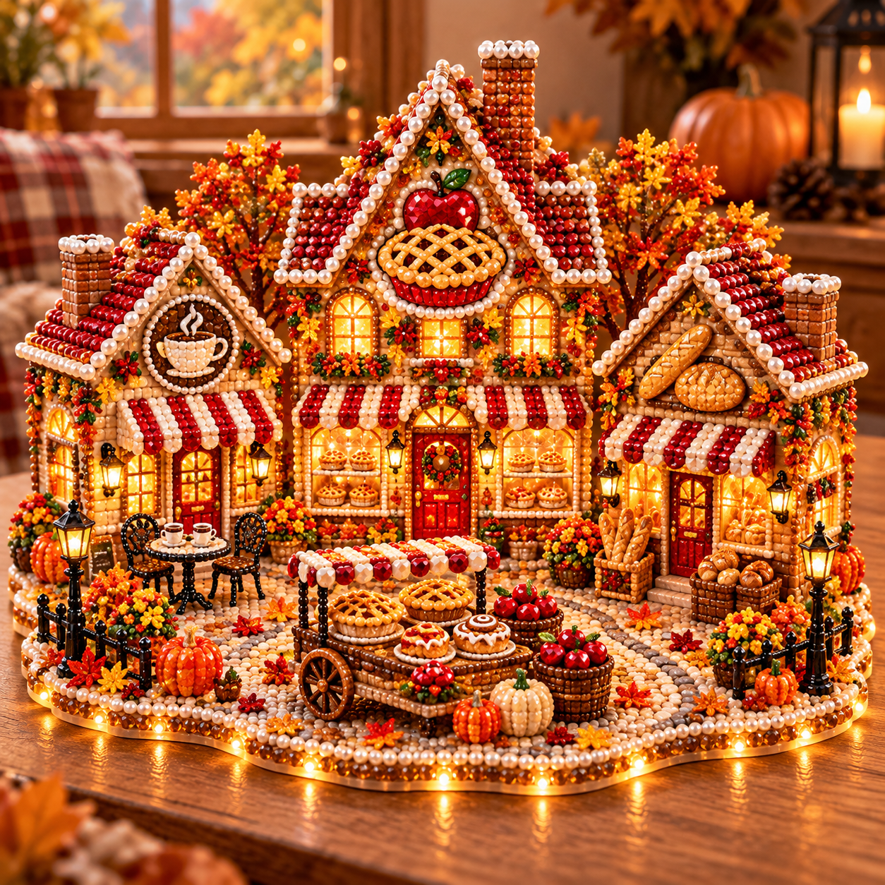 🔥 Holiday Sale: 60% Off 🍂 DIY Sparkling Autumn Village — 3D Diamond Art Decoration Kit