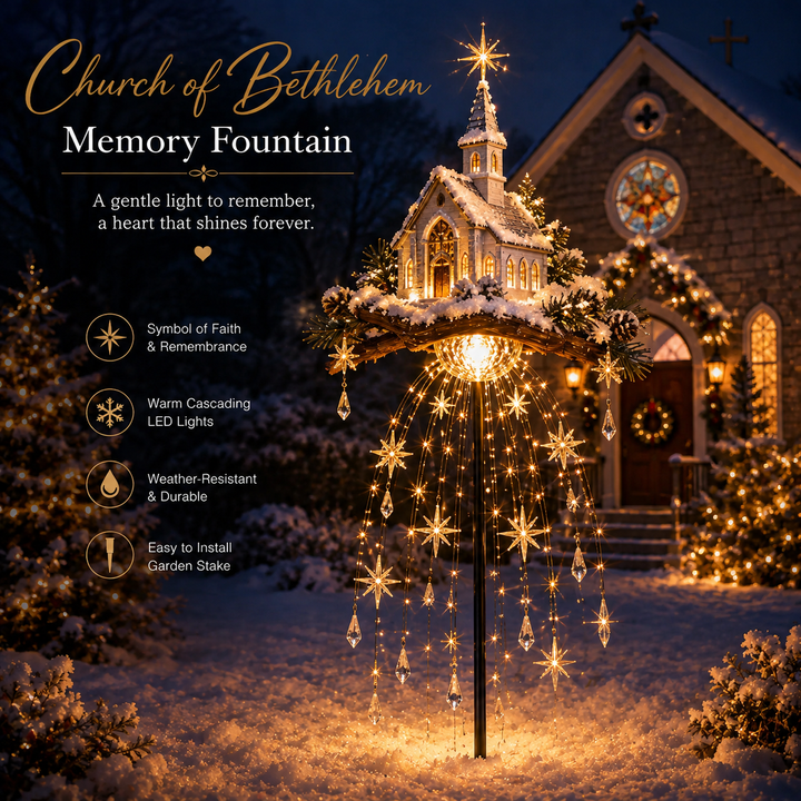 ❤️ Cardinal Memory Fountain – Lighted Christmas Remembrance Garden Decor