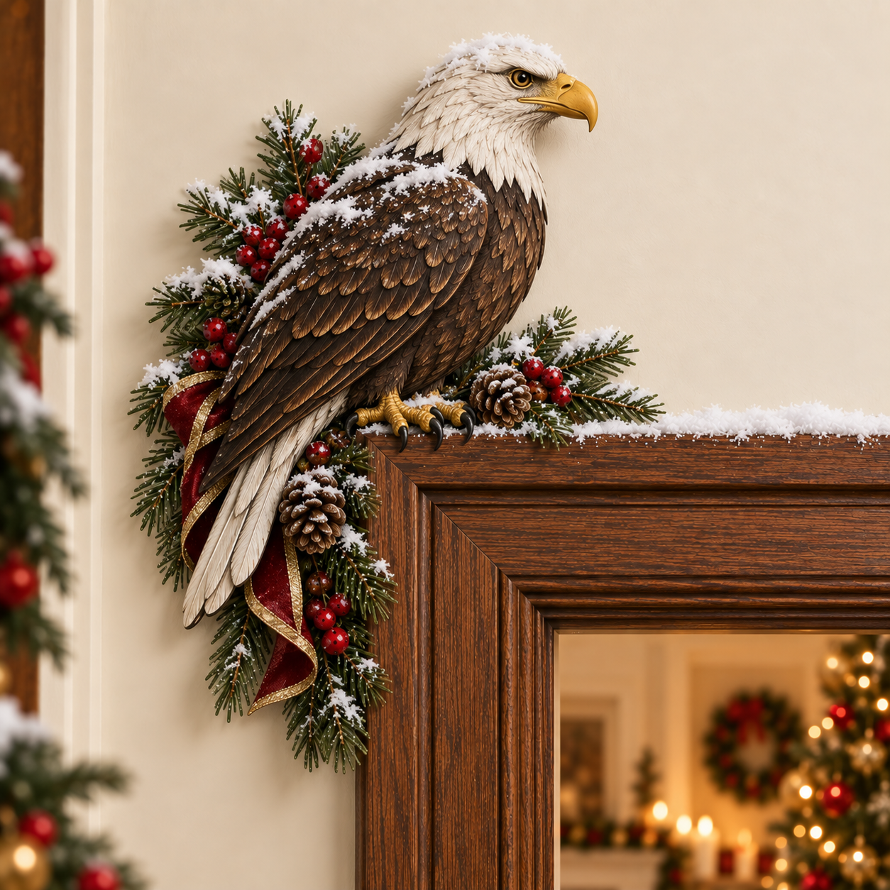 🎄 Winter Birds Christmas Door Topper
