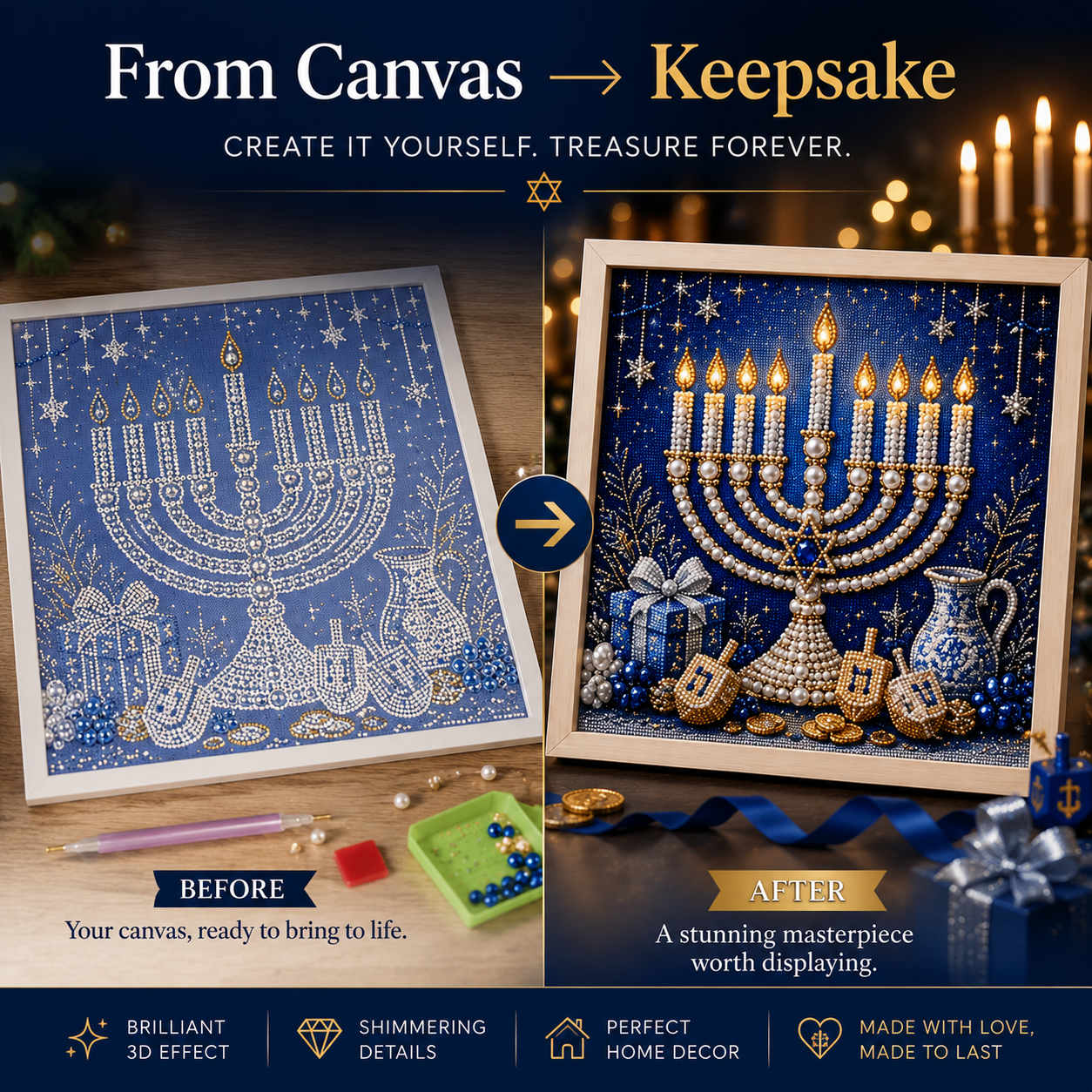 🎁 Last Day70% OFF-DIY Hanukkah Pearl Art Kit ✨