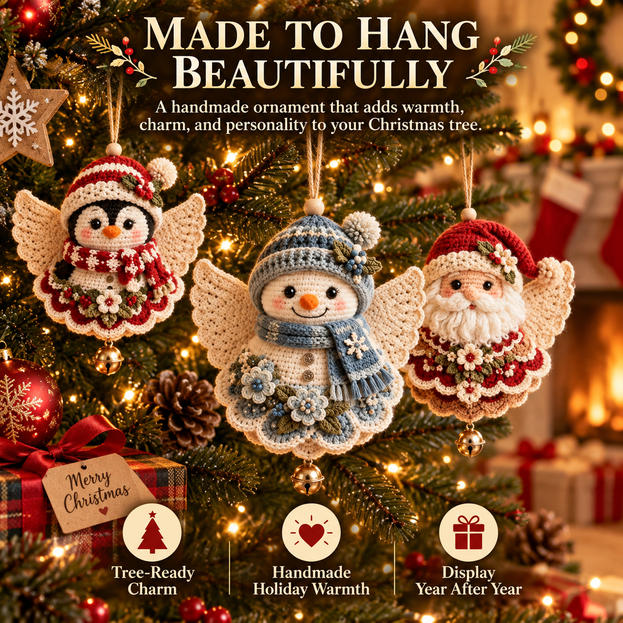 🎄  Last Day 70% OFF –  DIY Crochet Christmas Angel Ornament Kit – Make, Hang & Treasure✨