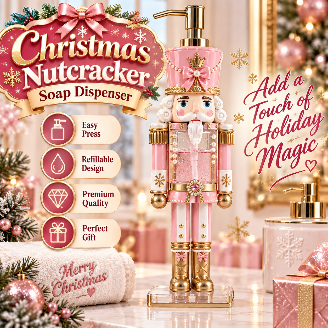 🎄 Christmas Nutcracker Soap Dispenser