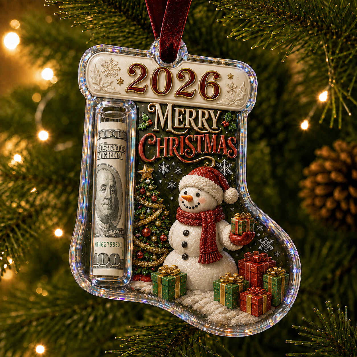 🎁 Last Day70% OFF-Cash Clip Christmas Tree Ornament – Novelty Holiday Money Gift Clip | 10 Festive Styles