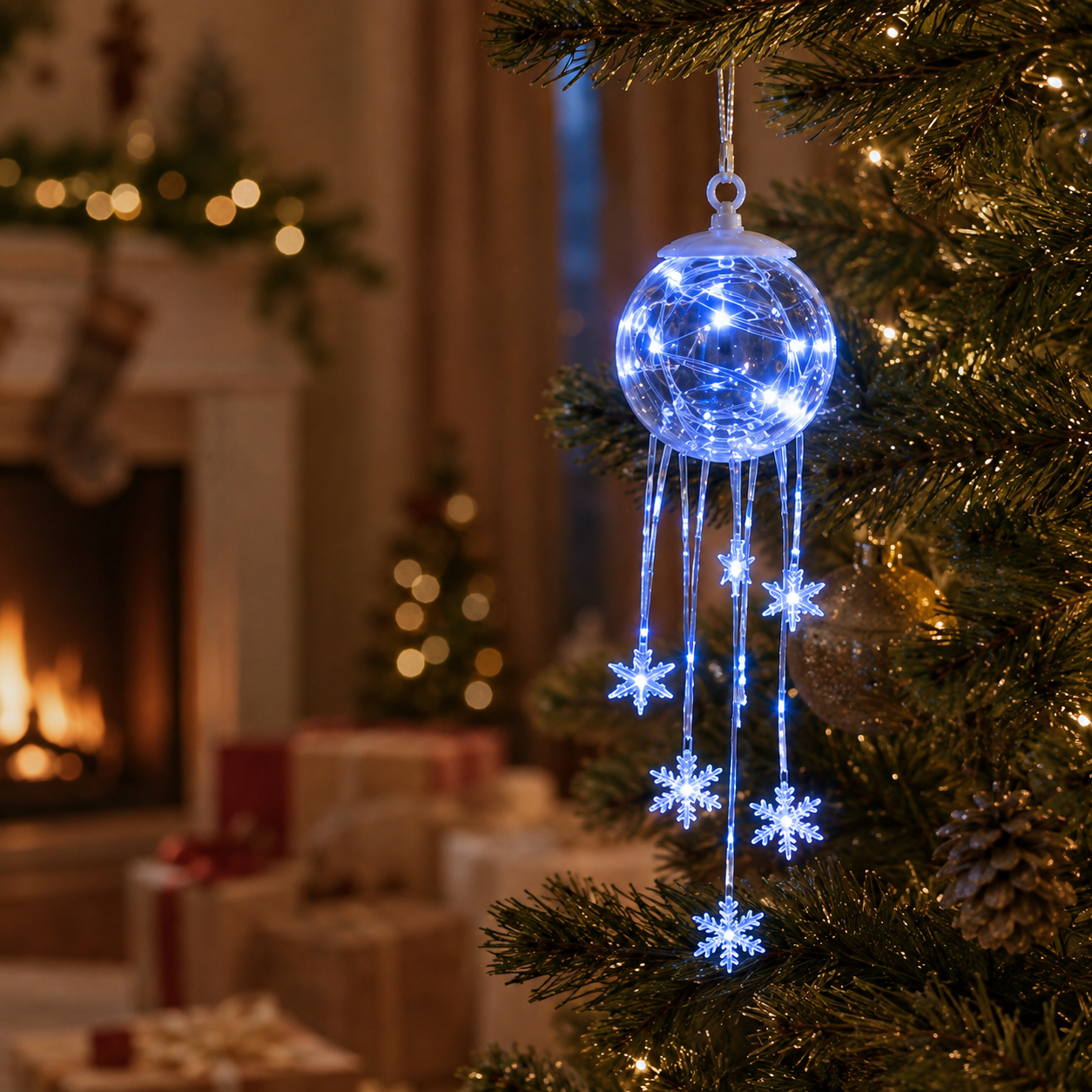 ❄️Last Day70% OFF-Winter Magic Snowflake Cascade – LED Hanging Christmas Ornament