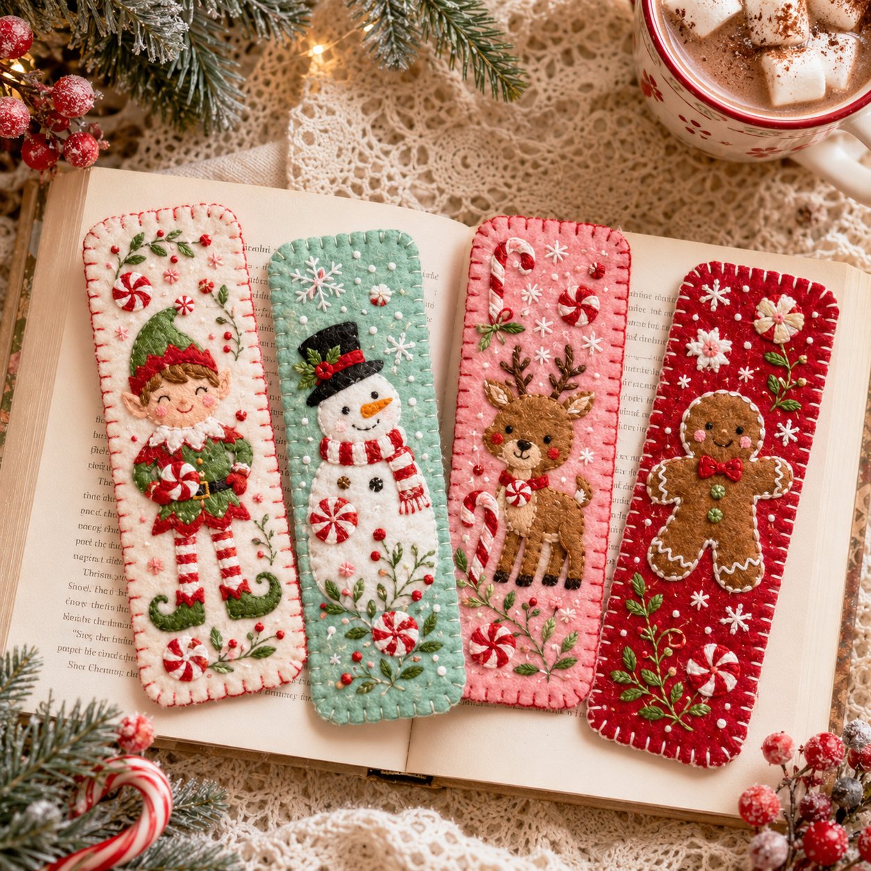 🎄 🔥 Last Day70% OFF-DIY Felt Embroidery Bookmark Kit(4PCS)
