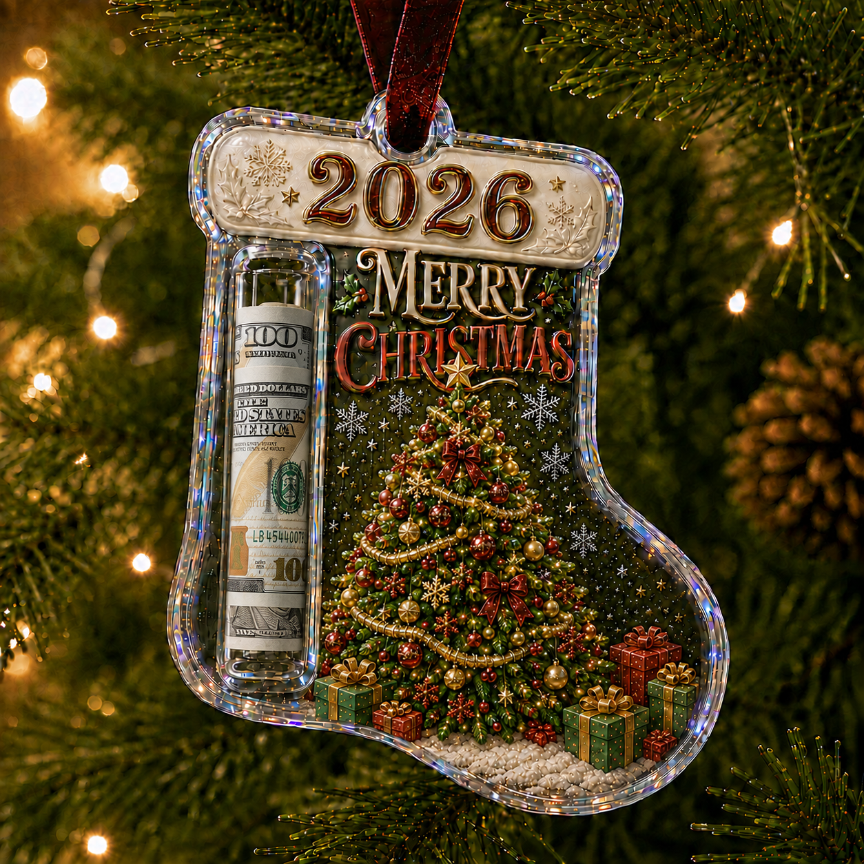 🎁 Last Day70% OFF-Cash Clip Christmas Tree Ornament – Novelty Holiday Money Gift Clip | 10 Festive Styles