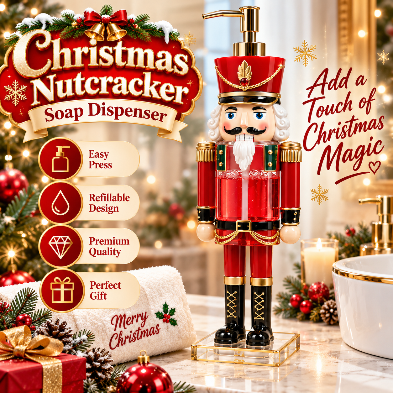 🎄 Christmas Nutcracker Soap Dispenser