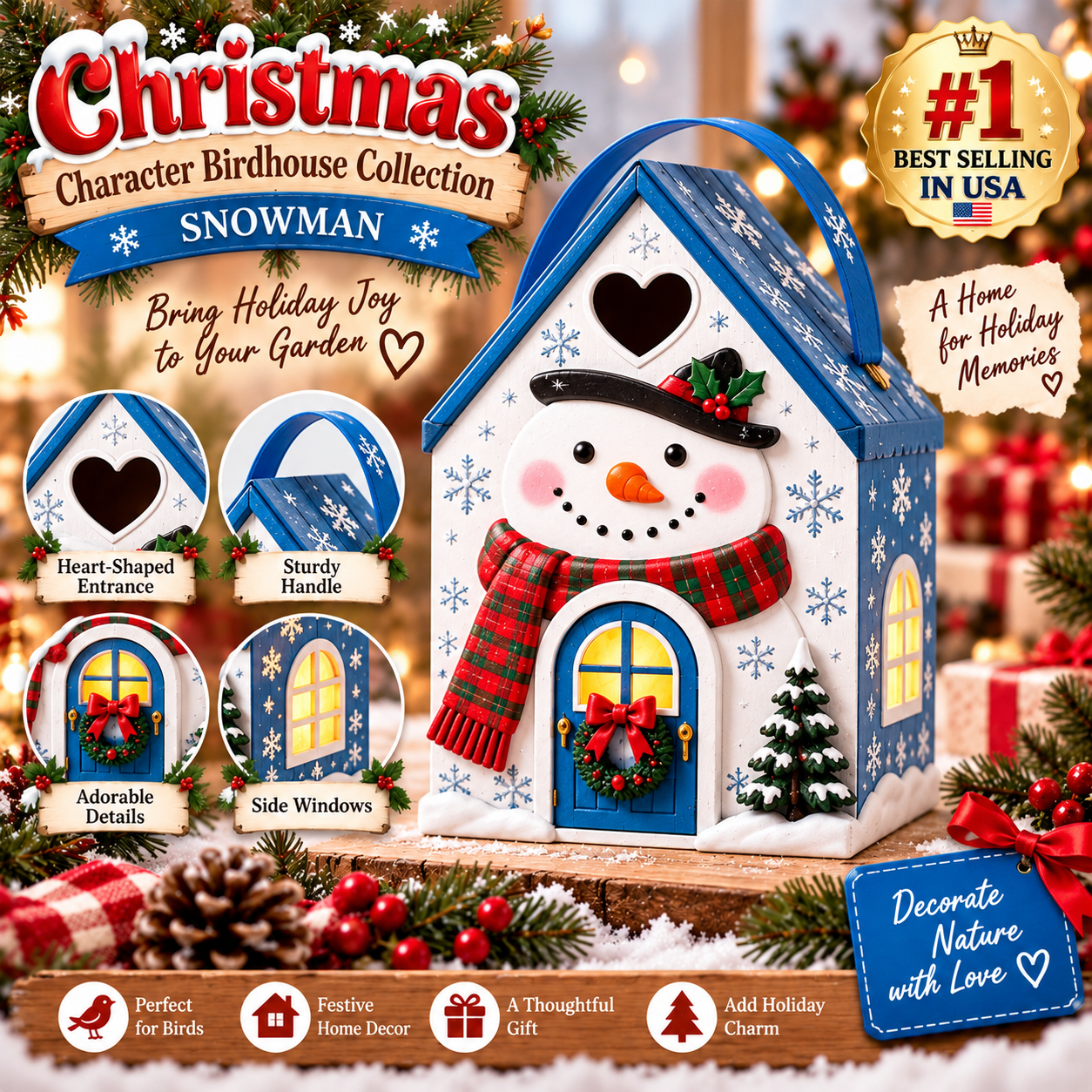 🏠🎄 Christmas Cottage Handle Gift Box — 5 Festive Designs, House‑Shaped Packaging with Carry Handle