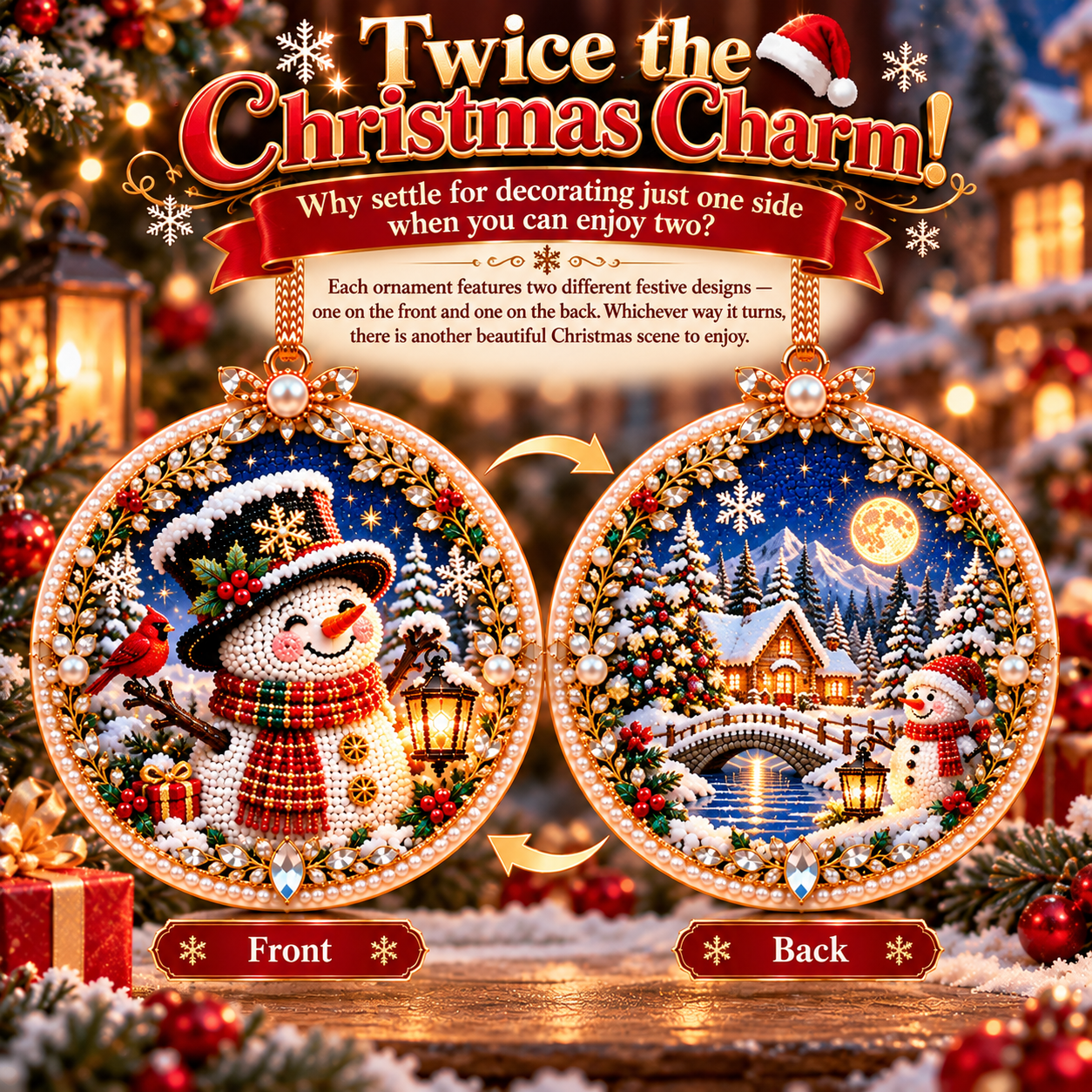 🔥 Holiday Sale: 70% OFF-🎄 2-in-1 DIY Double-Sided Christmas Diamond Art Ornament Kit – Handmade Holiday Tree Decoration & Keepsake Gift